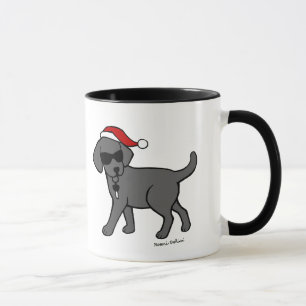 Kall svart Labrador jultecknad Mugg