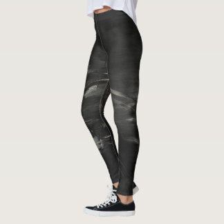Kall svart och silverdamasker - hejmörker leggings