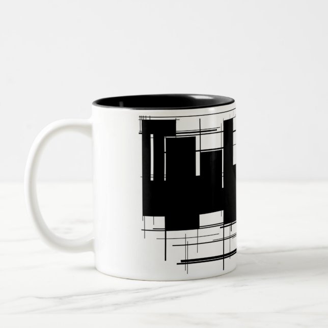 Kall svartvit designkaffemugg/kopp Två-Tonad mugg (Vänster)