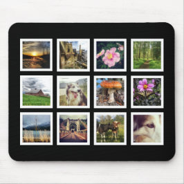 Kall svartvit Instagram fotoCollage Musmatta