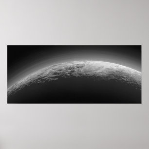 Kall svartvit ytaTerrain av Pluto Poster