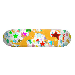 Kall T-Rex DinosaurSkateboard med ditt namn Old School Skateboard Bräda 21,6 Cm