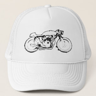 Kall teckning för CafeRacermotorcykel Keps