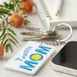 Kall tennis Keychains för turkosTENNISMAMMA Nyckelring