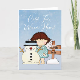 Kall Toes Warm Heart - Winter Angel & Snögubbe Kort