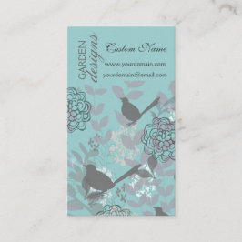 Kall trädgårds- gullig blommönster för fåglar N i Visitkort