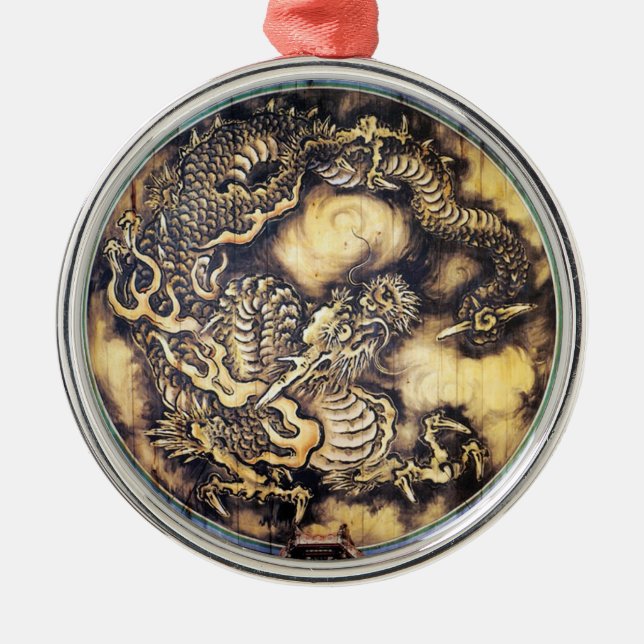 Kall traditionell japansk orientalisk julgransprydnad metall (Framsidan)