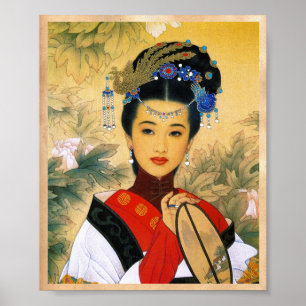 Kall ung härlig kinesisk konst för princess Guo Poster