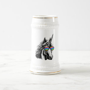 Kall unicorn med regnbågesolglasögon sejdel