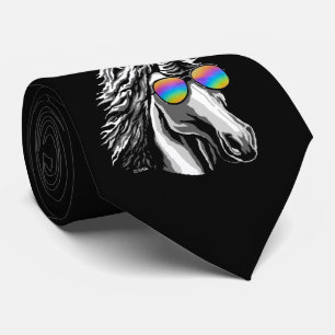 Kall unicorn med regnbågesolglasögon slips
