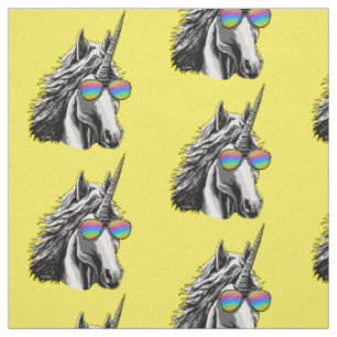 Kall unicorn med regnbågesunglass tyg