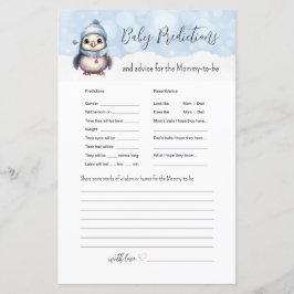 Kall utanför Baby Predictions Baby Shower Games (B