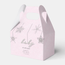 Kall utanför Glitter Snöflingor Rosa Baby Shower Presentaskar