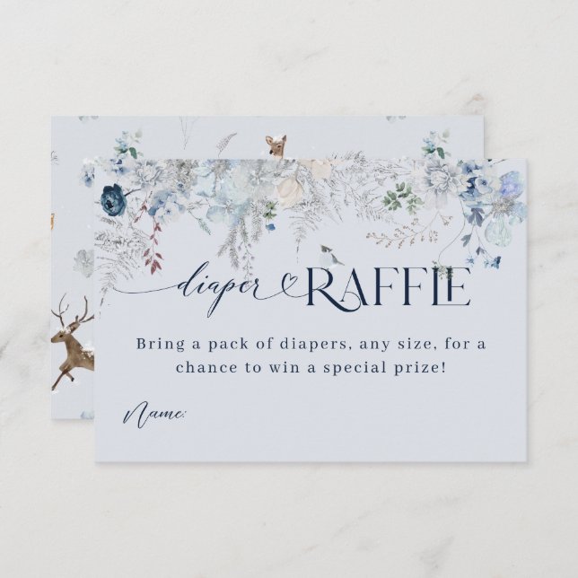 Kall utanför Hjorten Baby Shower Blommigt    Bokar Tilläggskort (Fram/baksida)