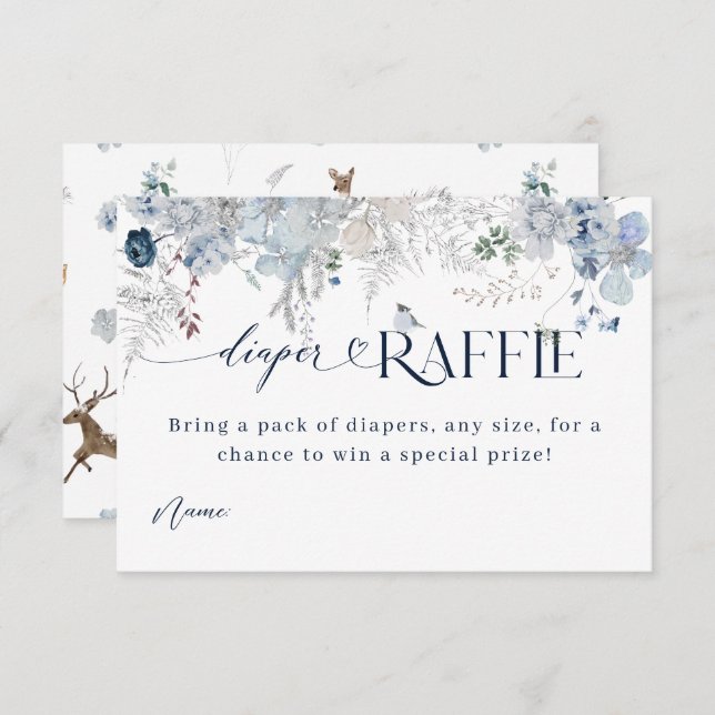 Kall utanför Hjorten Baby Shower Blommigt    Bokar Tilläggskort (Fram/baksida)