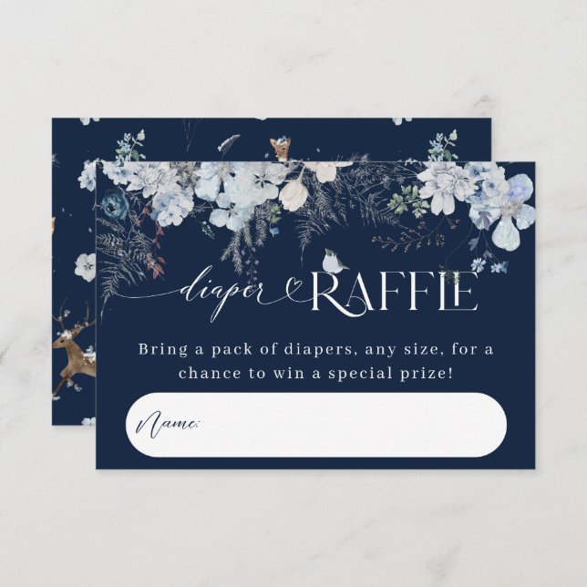 Kall utanför Hjorten Baby Shower Blommigt    Bokar Tilläggskort (Fram/baksida)