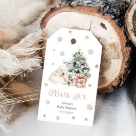 Kall utanför Polarna Bear Baby Shower Tack Presentetikett