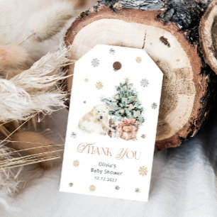 Kall utanför Polarna Bear Baby Shower Tack Presentetikett