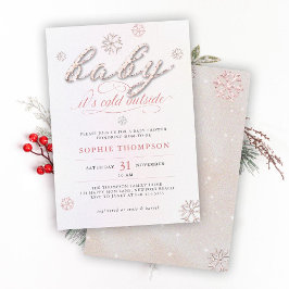 Kall utanför Rhinestones Glitter Girl Baby Shower Inbjudningar