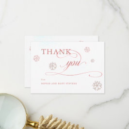 Kall utanför Rhinestones Winter Baby Shower Tack Kort