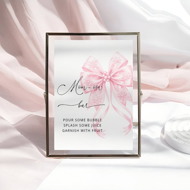 Kall utanför Rosa Bow Baby Shower Mamma-osa Pub Poster (Skapare uppladdad)