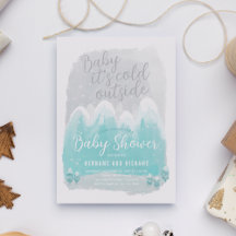 Kall utanför Snö-bergen Blue Baby Shower