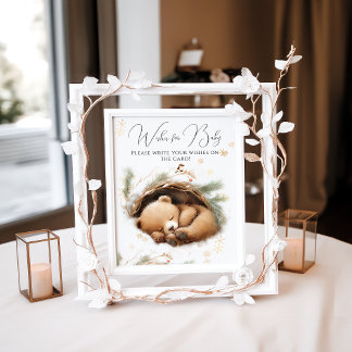 Kall utanför trädbeklädnad, babyskor för vinter poster