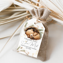 Kall utanför trädbeklädnad, babyskor för vinter presentetikett