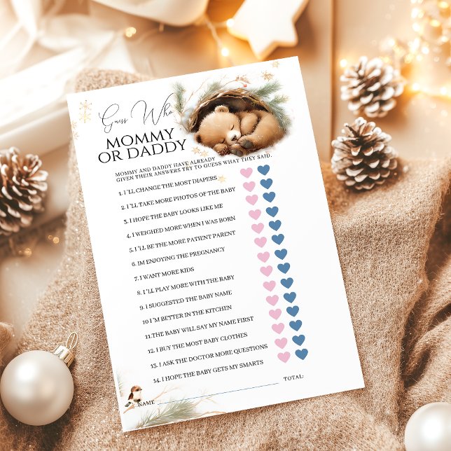 Kall utanför trädbeklädnad Bear Winter Baby Shower (Skapare uppladdad)