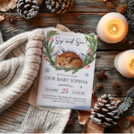 Kall utanför trädbeklädnad (Fox Winter Sip) och se Inbjudningar