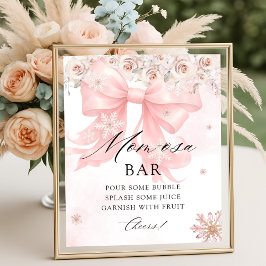 Kall utanför vinter Bow Baby Shower Mamma-osa Pub Poster