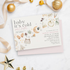 Kall utanför Winter Baby Shower Girl Inbjudningar