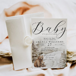 Kall utanför Winter Forest Neutralt Baby Shower Inbjudningar