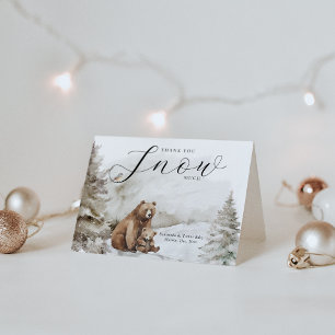 Kall utanför Winter Forest Neutralt Baby Shower Tack Kort