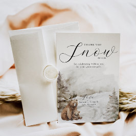 Kall utanför Winter Forest Neutralt Baby Shower Tack Kort