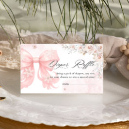 Kall utanför Winter Rosa Bow Diaper Raffle Tilläggskort