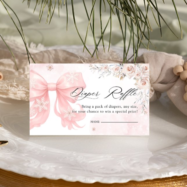 Kall utanför Winter Rosa Bow Diaper Raffle Tilläggskort (Skapare uppladdad)