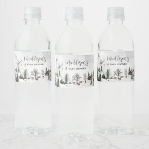 Kall utanför Winter Wonderland Baby Shower Vattenflaskor Etikett