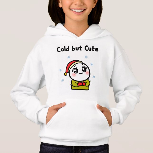 Kall utom Cute Hoodie - Lustigt Winter Sweatshirt T Shirt (Framsida)