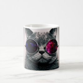 Kall utrymmekatt med Milky teleskopexponeringsglas Kaffemugg