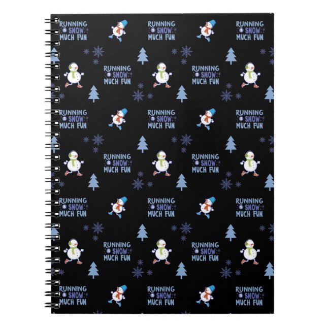 Kall Väder som kör jul Snögubbe Anteckningsbok (Framsidan)