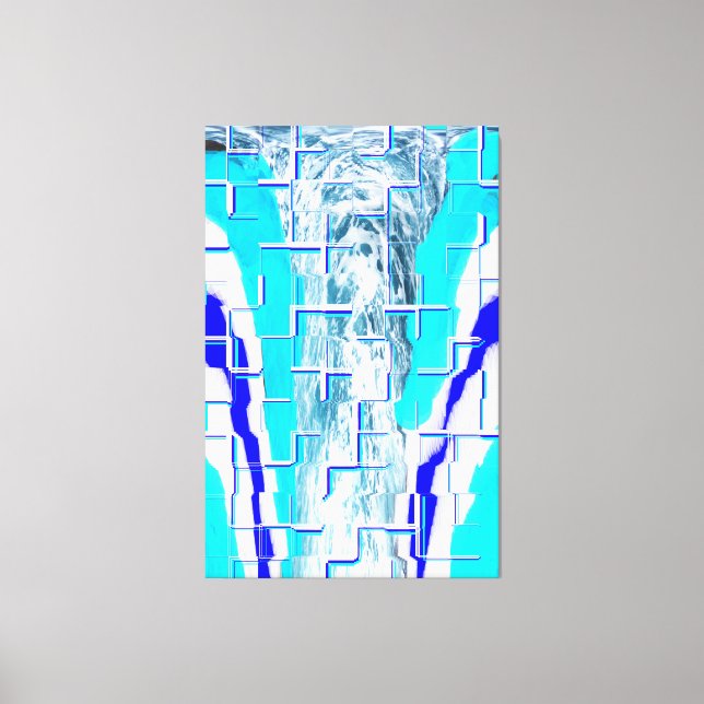 Kall vatten abstrakt konst canvastryck (Framsida)