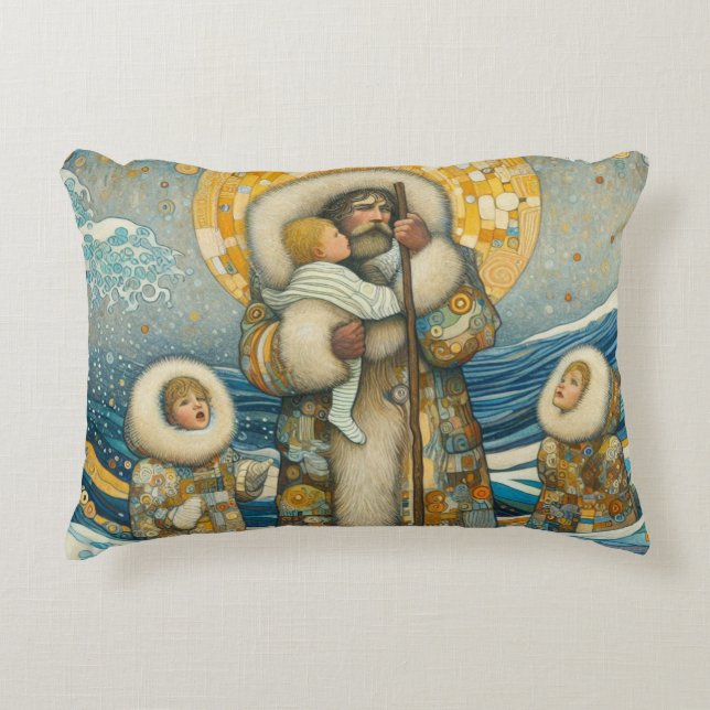 "Kall Vatten, Stark Guide" dekorfärg Prydnadskudde (Framsidan)