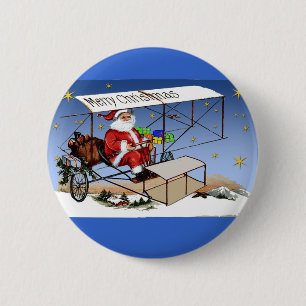 Kall vintageBiplanejultomten Knapp