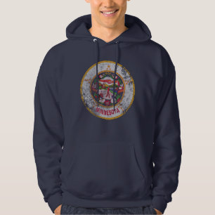 Kall vintageGrungestatlig flagga av Minnesota Sweatshirt Med Luva