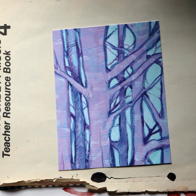 Kall vintertid Träd Vykort (Skapare uppladdad)