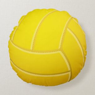 Kall volleybollstrandvolleyboll (gul färg) rund kudde
