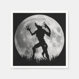 Kall Werewolffullmåneomformning Pappersservett