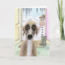 Kall Whippet julkort Helgkort
