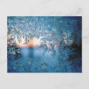 Kall Winter Frosted Glass Ice Crystals Vykort